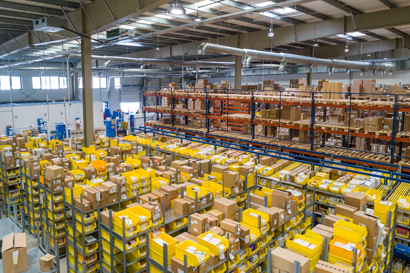 Warehouse racking with imported cartons